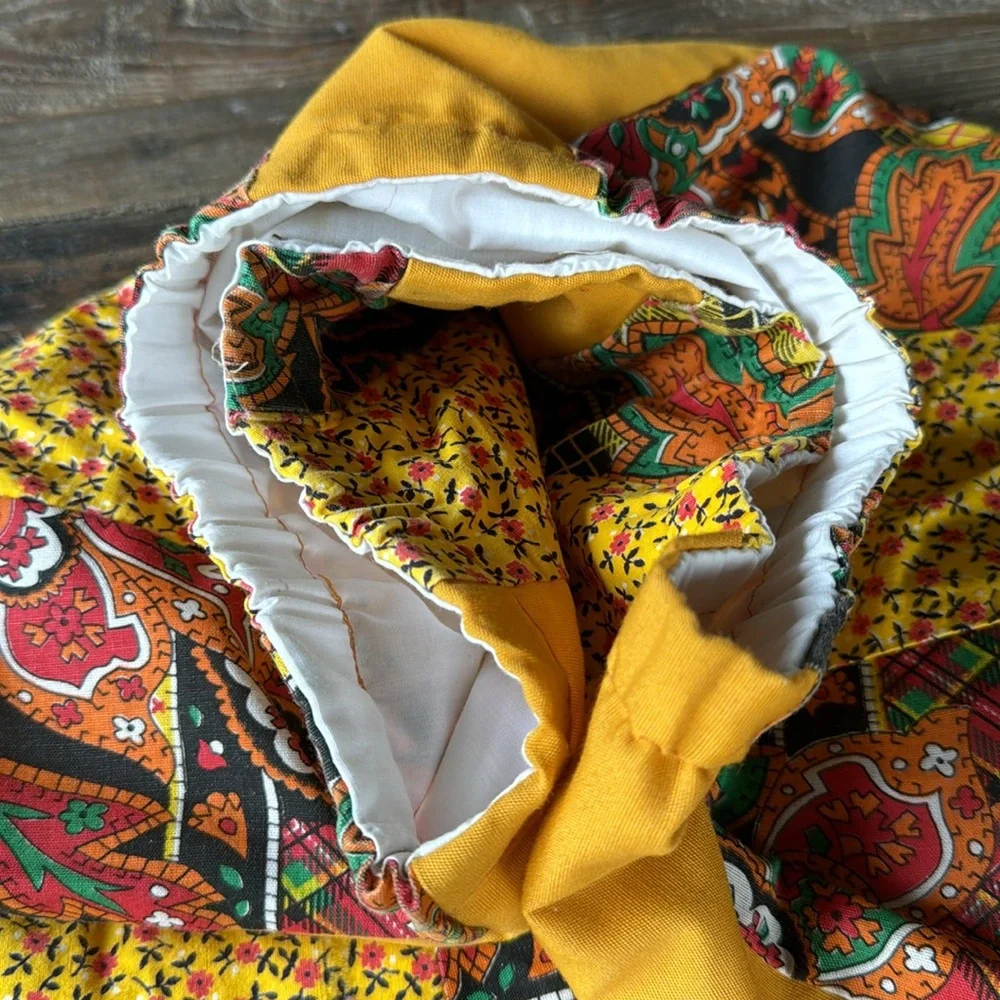 Vintage Carefree Fashions quilted patchwork‎ maxi full prairie style skirt Large